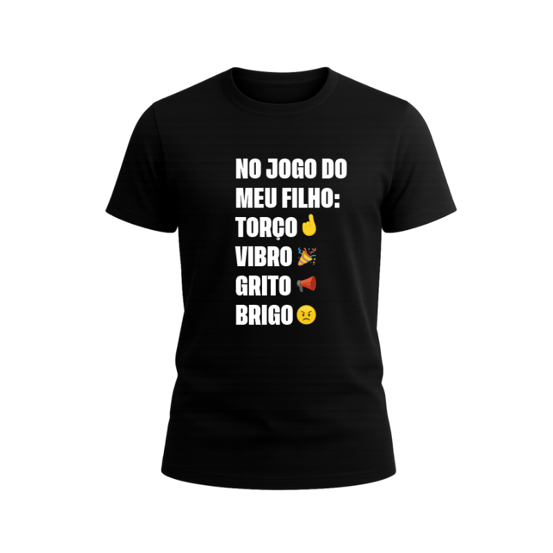 Camiseta “No Jogo do Meu Filho Eu…” – Paixão de arquibancada em cada detalhe!