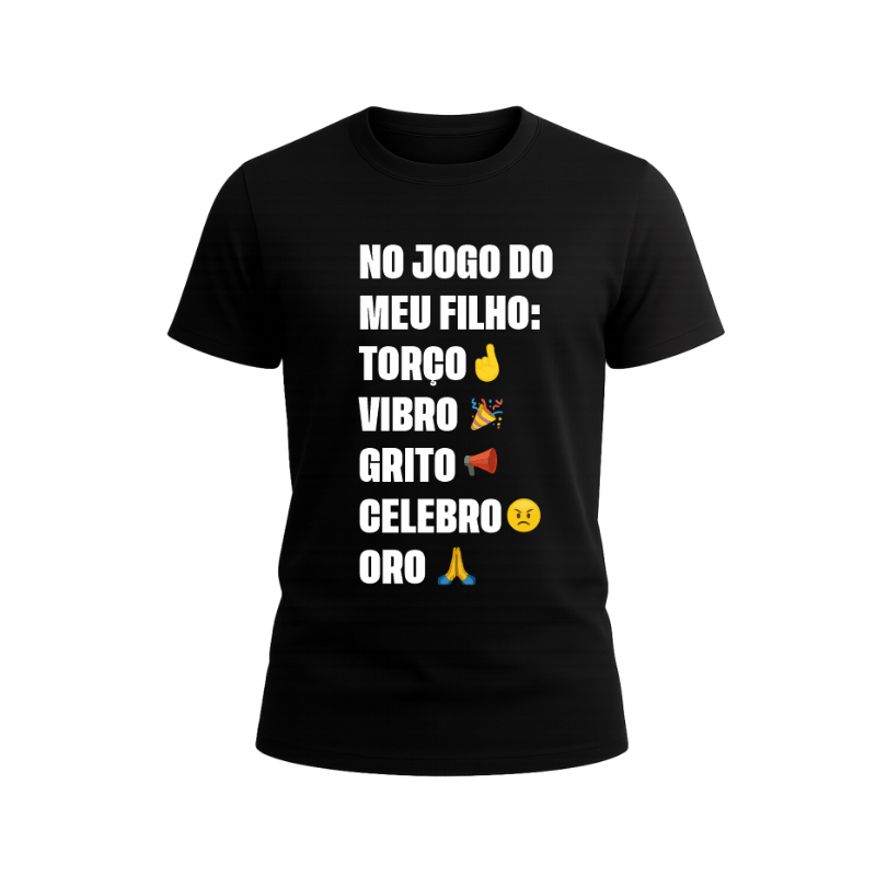 Camiseta “No Jogo do Meu Filho Eu…” – Orgulho estampado em cada detalhe!