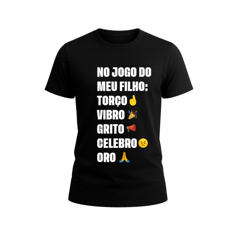 Camiseta “No Jogo do Meu Filho Eu…” – Orgulho estampado em cada detalhe!