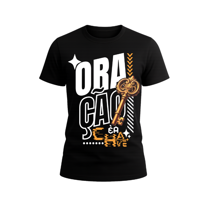 Camiseta Oração é a Chave – Estilo com significado e presença!