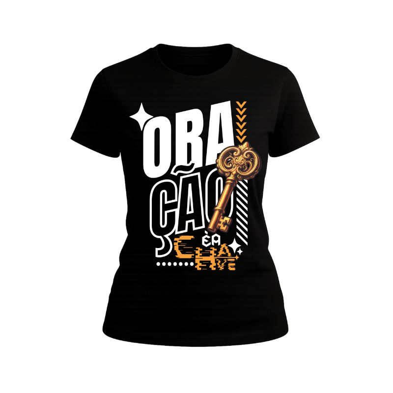Camiseta Oração é a Chave – Estilo com significado e presença!