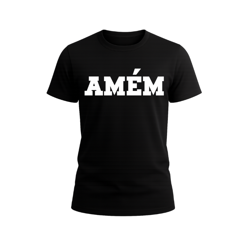 Camiseta Estampada Amém – Estilo que transmite atitude e significado!⚽